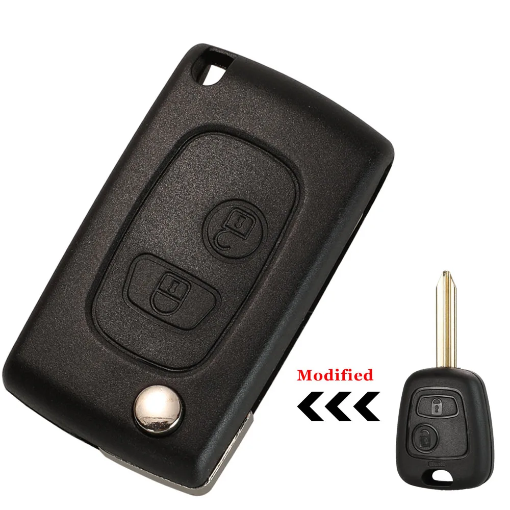 2 кнопки Складной флип чехол для дистанционного ключа от машины Citroen C1 C2 C3 Saxo Xsara