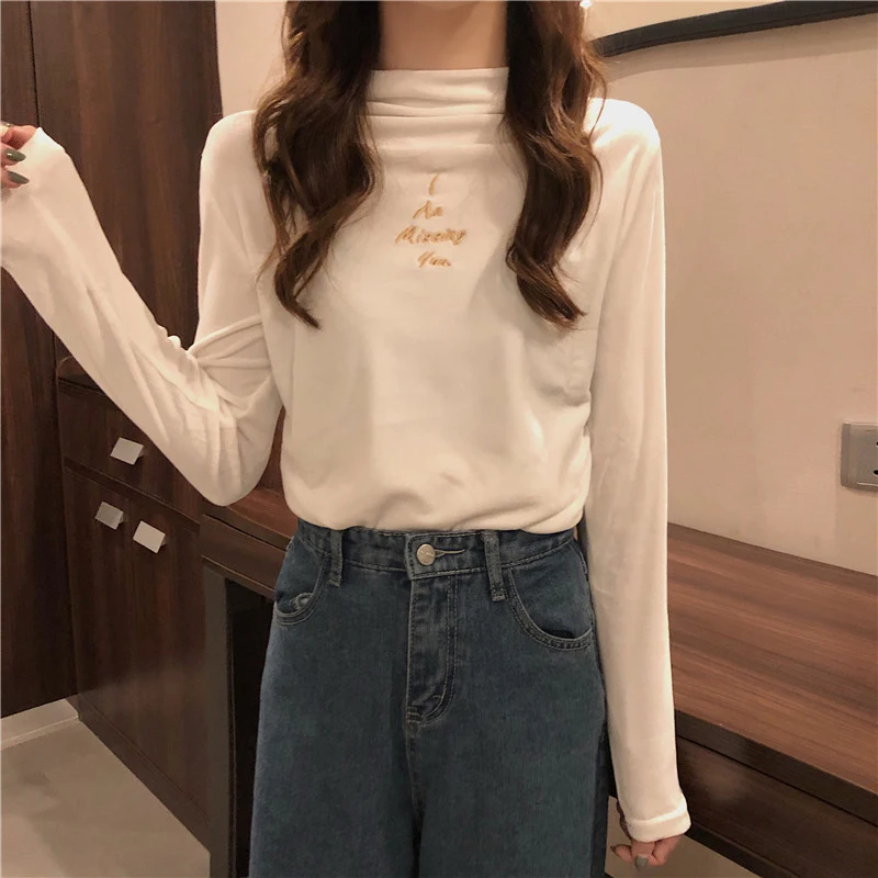 Женский вельветовый свитер теплый трикотажный топ с длинным рукавом высокой