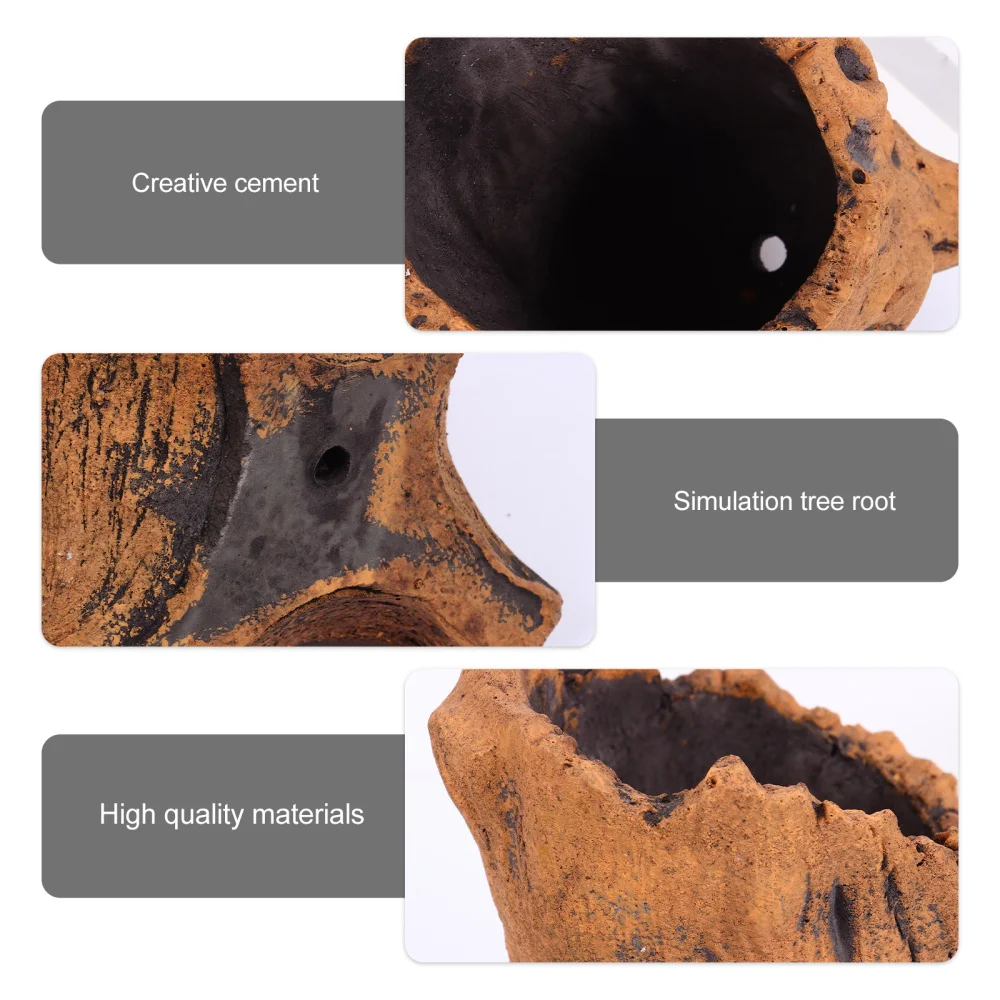 

2pcs Tree Stump Shape Flower Pot Green Plant Container Succulent Planter