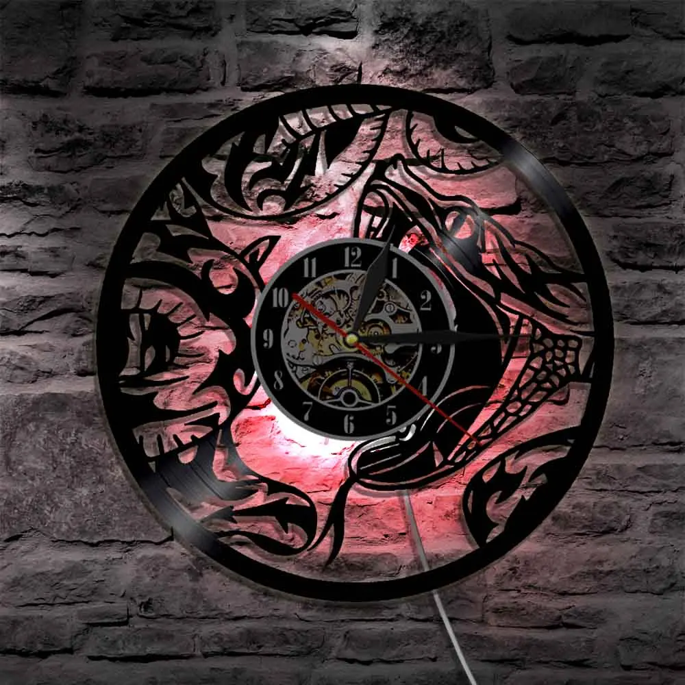Причудливые настенные часы в виде змеи для рептилий виниловая пластина дисплей