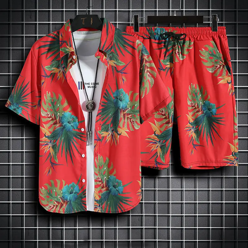 

Hawaiian beach pants men's loose quick dry casual suit