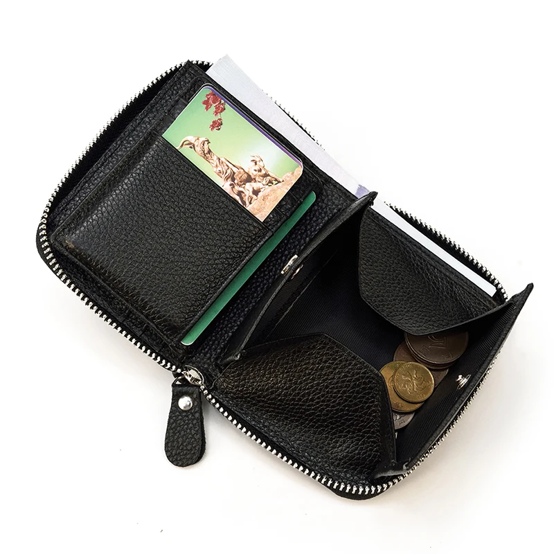 100% натуральная кожа мужской кошелек для монет женский модный маленький короткий