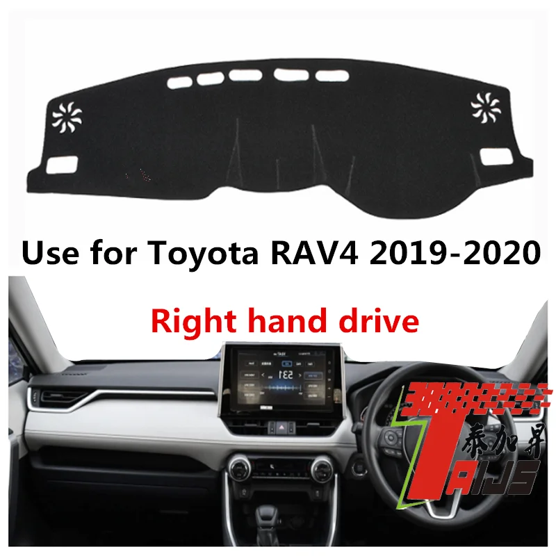 

Чехол Taijs для приборной панели автомобиля с правым рулем для Toyota RAV4 2019-2020, предотвращение растрескивания, полиэстер, креативный классически...