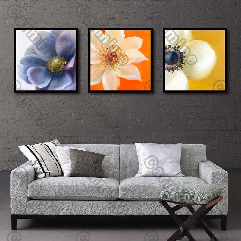 

Posters Stamen Petal Flowers Plant Canvas Painting and Prints Wall Art Decoration for Living Room and Bedroom 3Pcs Frameless