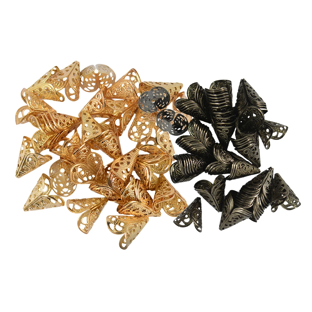 100 штук 16 мм филигранная конусная Цветочная Кепка для бисера кисточка сделай сам