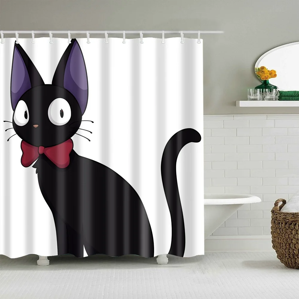 Водостойкая занавеска для душа с изображением кота тематический подарок