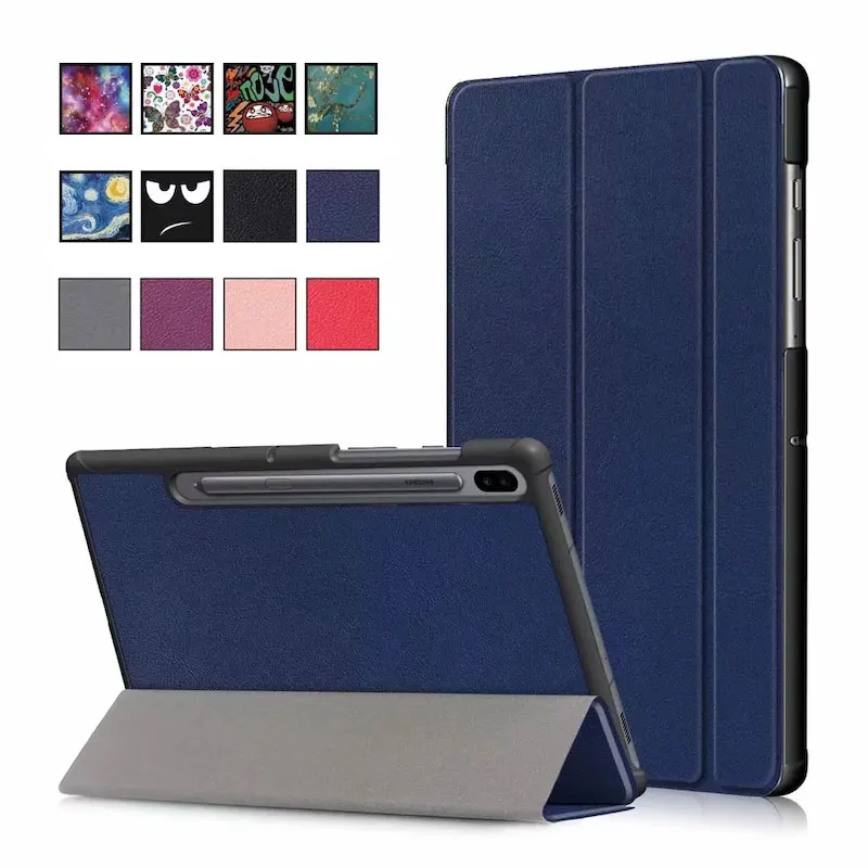 

SM-T860 SM-T865 трехскладной Чехол-книжка из искусственной кожи смарт-чехол для Samsung Galaxy Tab S6 10,5 Tablet