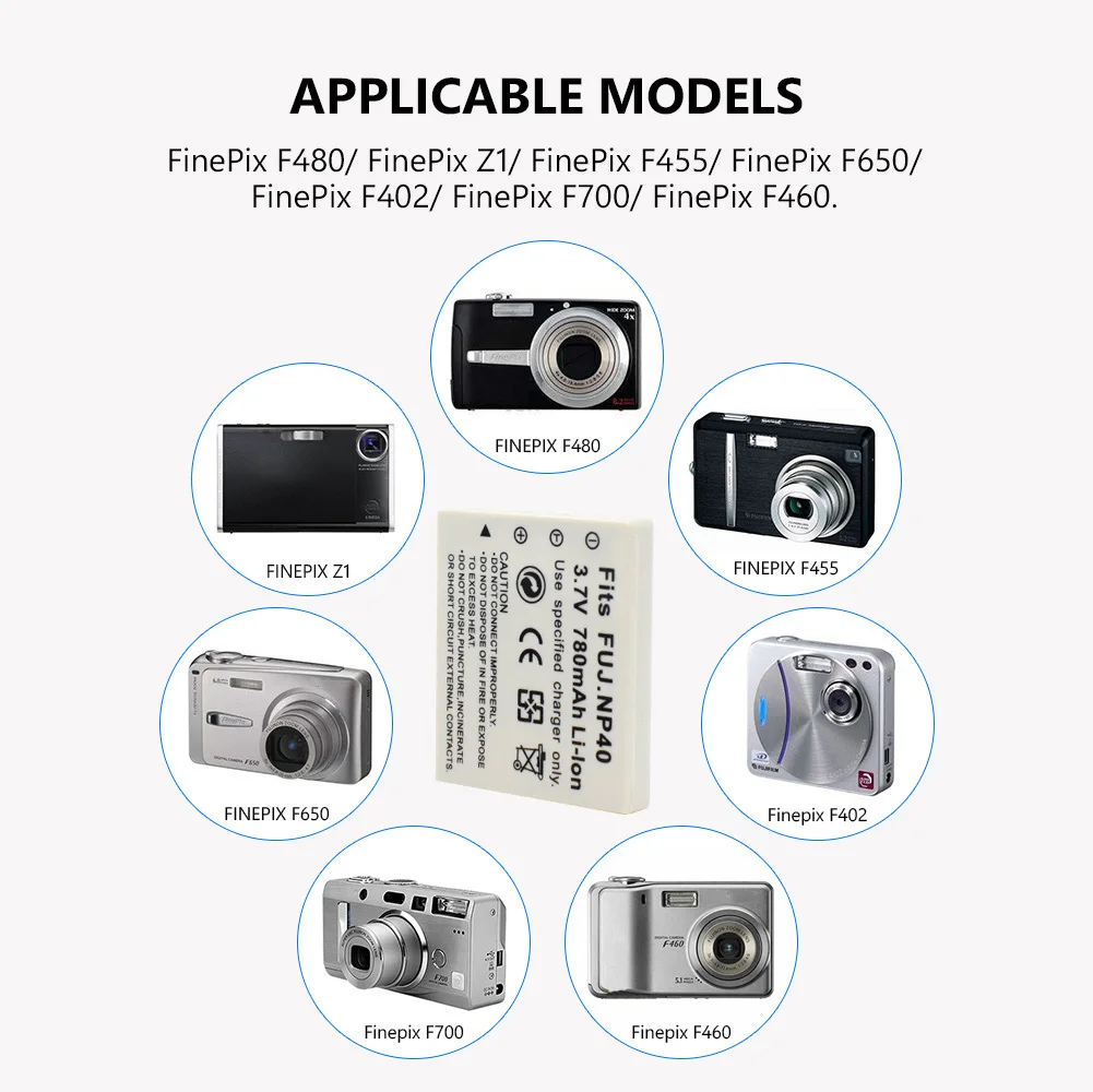 Литий-ионный аккумулятор для цифровой камеры Fuji FinePix V10 Zoom Z1 Z2 Z3 2 шт. 2020 NP-40 NP-40N |