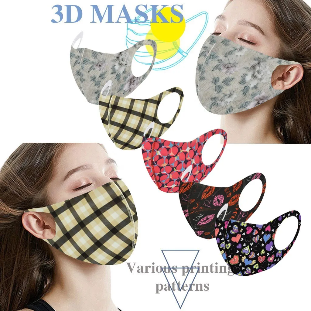 5 шт. стильные пылезащитные маски для лица из разноцветной ткани |