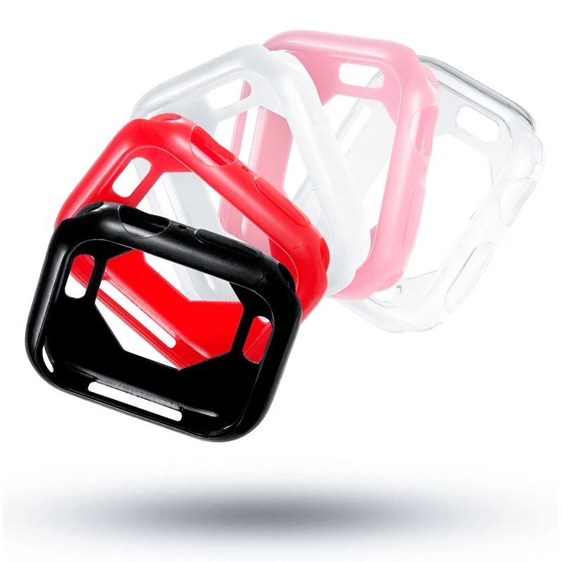 Мягкий силиконовый чехол накладка для Apple Watch полная защитная оболочка iWatch 4 40 мм 44