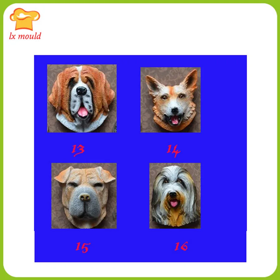 Голову собаки шоколадная Форма торт декоративные силиконовые формы|molds cake