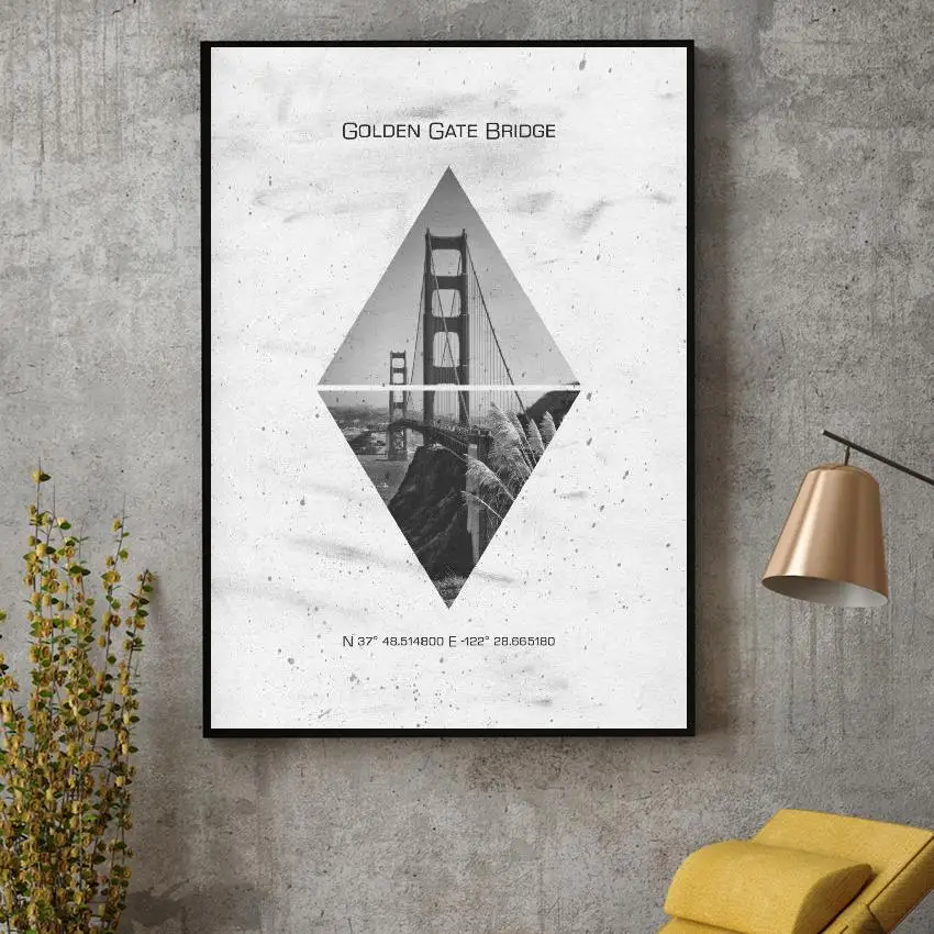 

Golden Gate Bridge Canvas Painting Wall Art Pictures prints home decor Wall poster decoration for living room