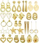 Большие серьги для женщин Простые трендовые большие богемные висячие серьги Современные вечерние круглые винтажные золотистые геометрические Эффектные серьги для девушек