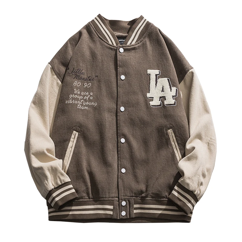 2021 Men's Spring Autumn Letters Embroidery Baseball Jacket Coat Unisex Couple Varsity Harajuku Hip Hop Streetwear Bomber Jacket