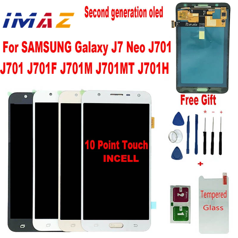 ЖК-дисплей IMAZ 2-й OLED 5,5 'для SAMSUNG Galaxy J7 Neo, J701, J701F, J701M, J701MT/H, сенсорный экран в сборе, запасные части