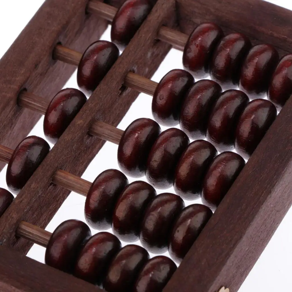 Vintage-Style 5 Digit Rods Wooden Abacus Soroban Chinese Japanese Calculator Counting Tool images - 6