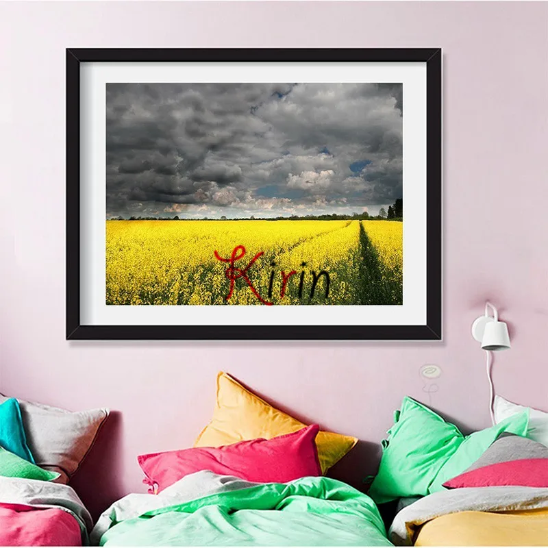 Kirin Show Diamond Embroidery Sale DIY Painting Landscape Picture Of Rhinestone Dark Clouds Mosaic Cole Flowers Decor on переводится как: Продажа алмазной вышивки Kirin Show DIY с изображением ландшафта, украшенного розами растворяющихся камней, на темном