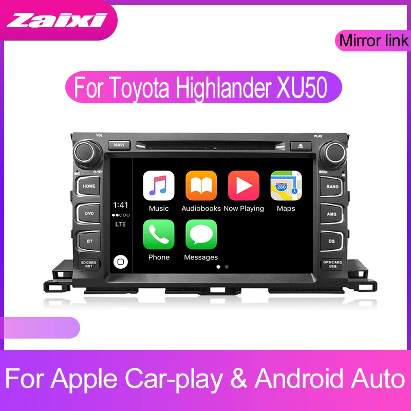 Автомобильный DVD GPS навигатор ZaiXi Android для Toyota Highlander XU50 2013 ~ 2019 проигрыватель