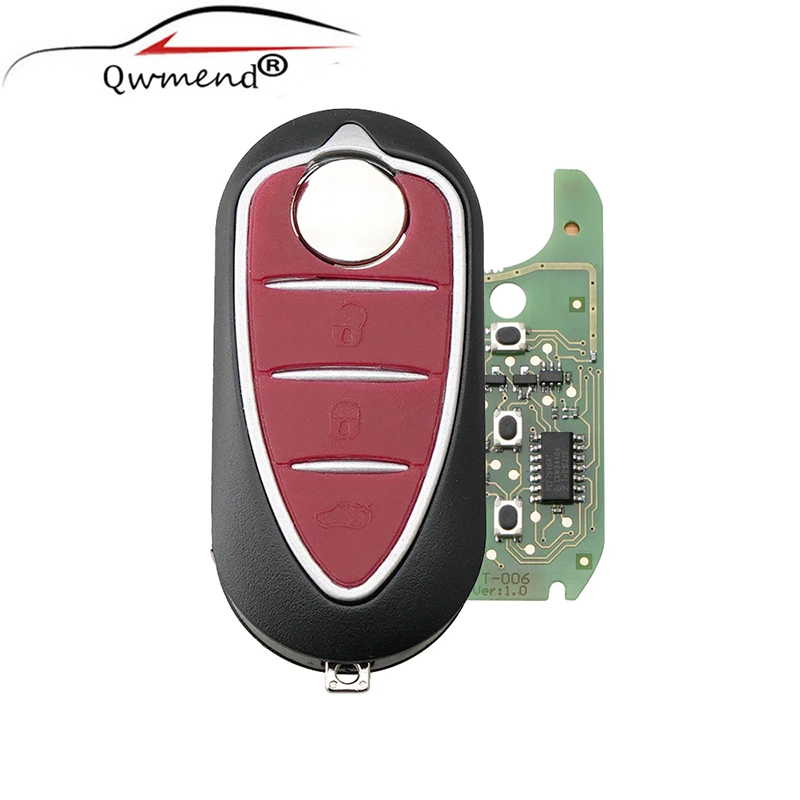 QWMEND складной пульт дистанционного управления брелок для Alfa Romeo 433 МГц 147 156 166 GT