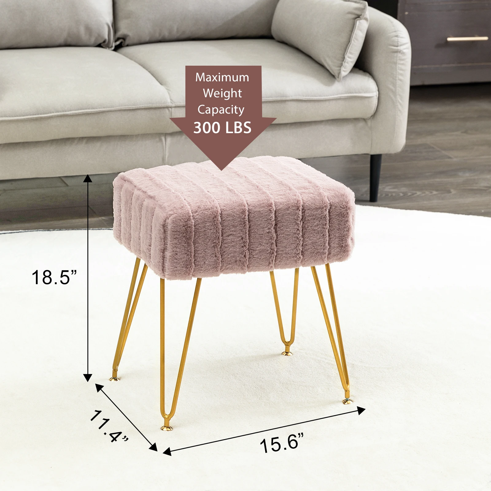 

Искусственный меховой стул с золотыми ножками для спальни, гостиной