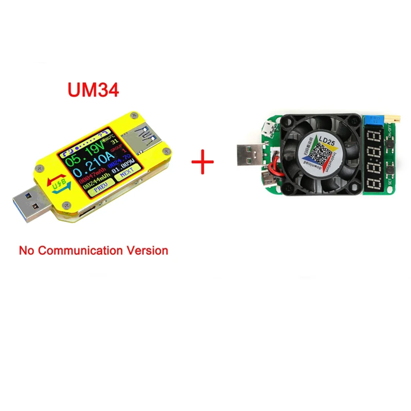 34LD25 UM34 UM34C для приложения USB 3,0 тип-c Вольтметр постоянного тока Амперметр измеритель напряжения тока батарея Зарядка измерительный кабель тестер сопротивления - Цвет: 34LD25
