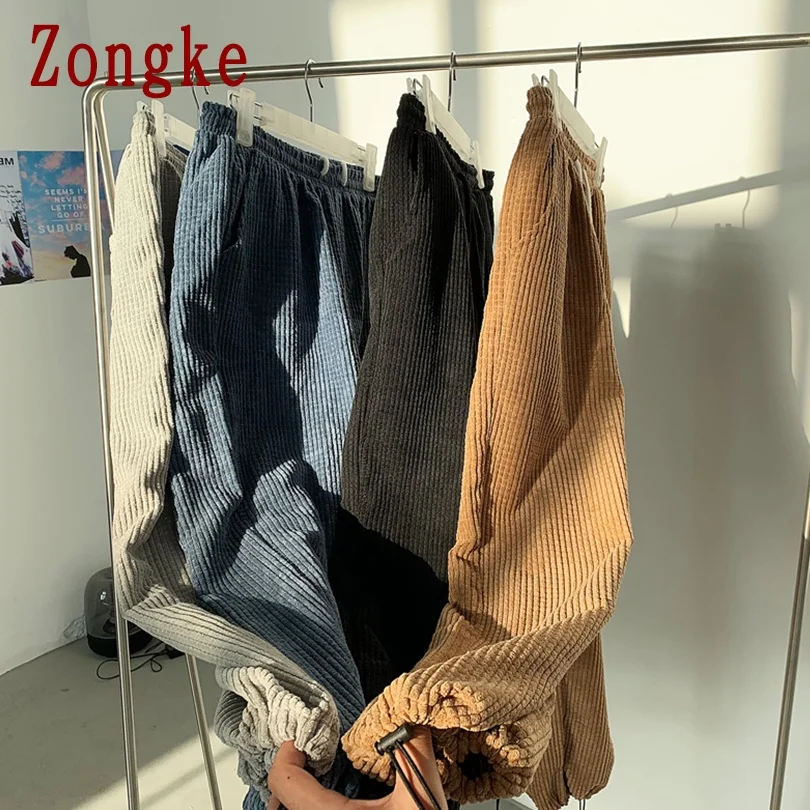 

Zongke Corduroy Pants Men Clothing Japanese Streetwear Men Joggers Sweatpants Trousers Men Pants Harajuku 3XL 2021 Spring