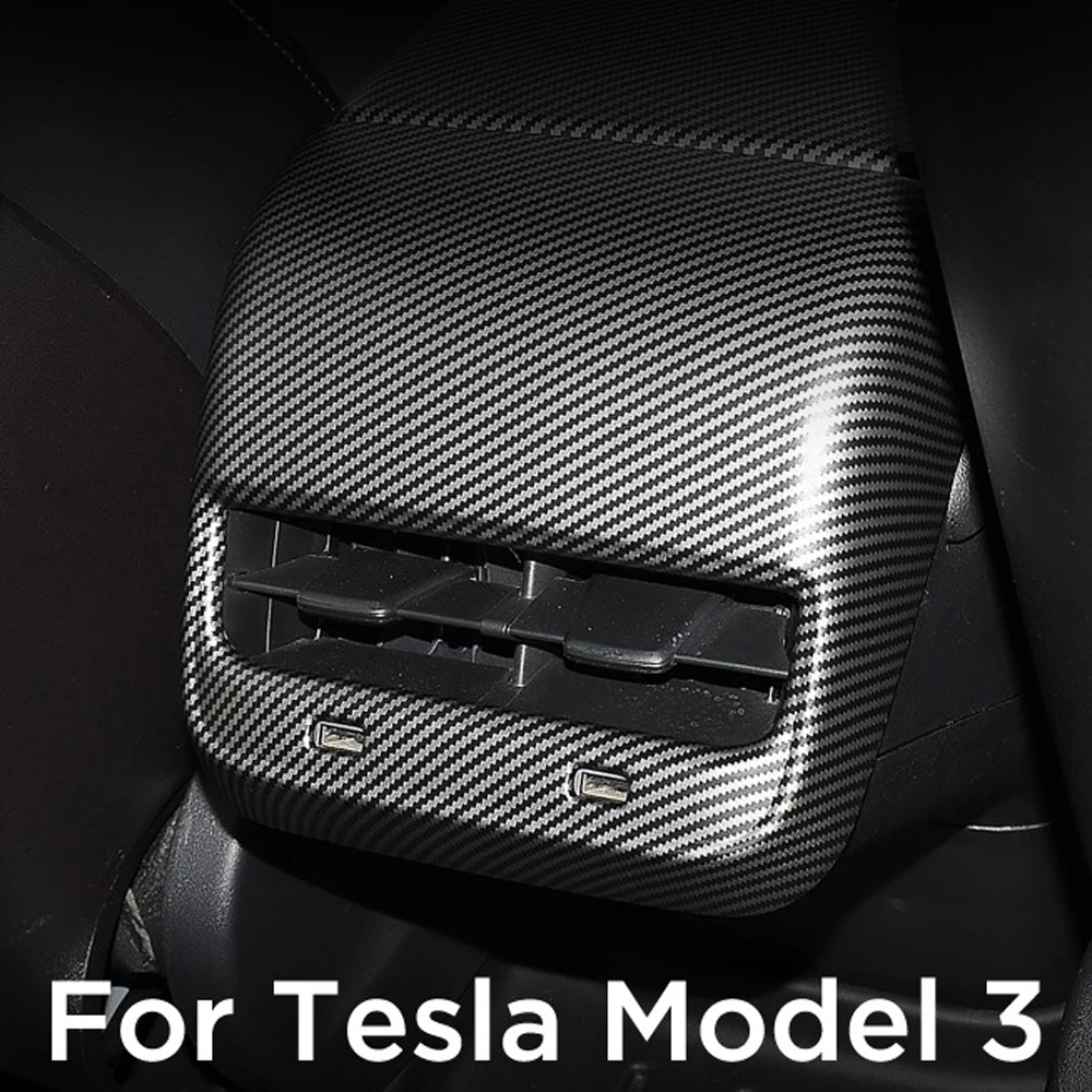 

Задний Выпускной патрубок украшен углеродного волокна светильник для Tesla модель 3 2017-2019 на дефлекторах вентиляции автомобиля Регулятор