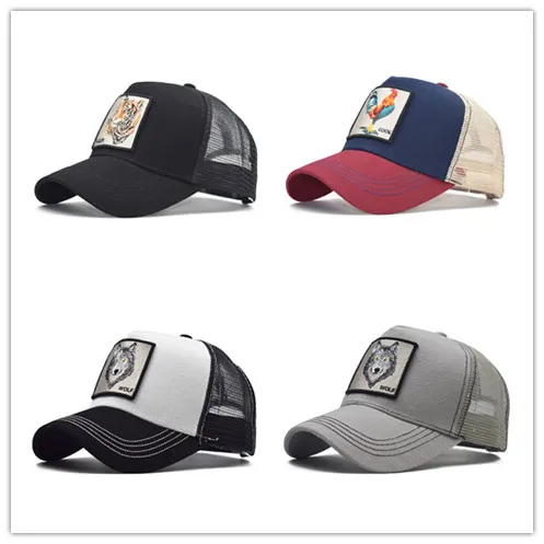 

Top Selling Embroidered animal pure cotton mesh caps Women's baseball caps Men's outdoor sports caps Peaked caps