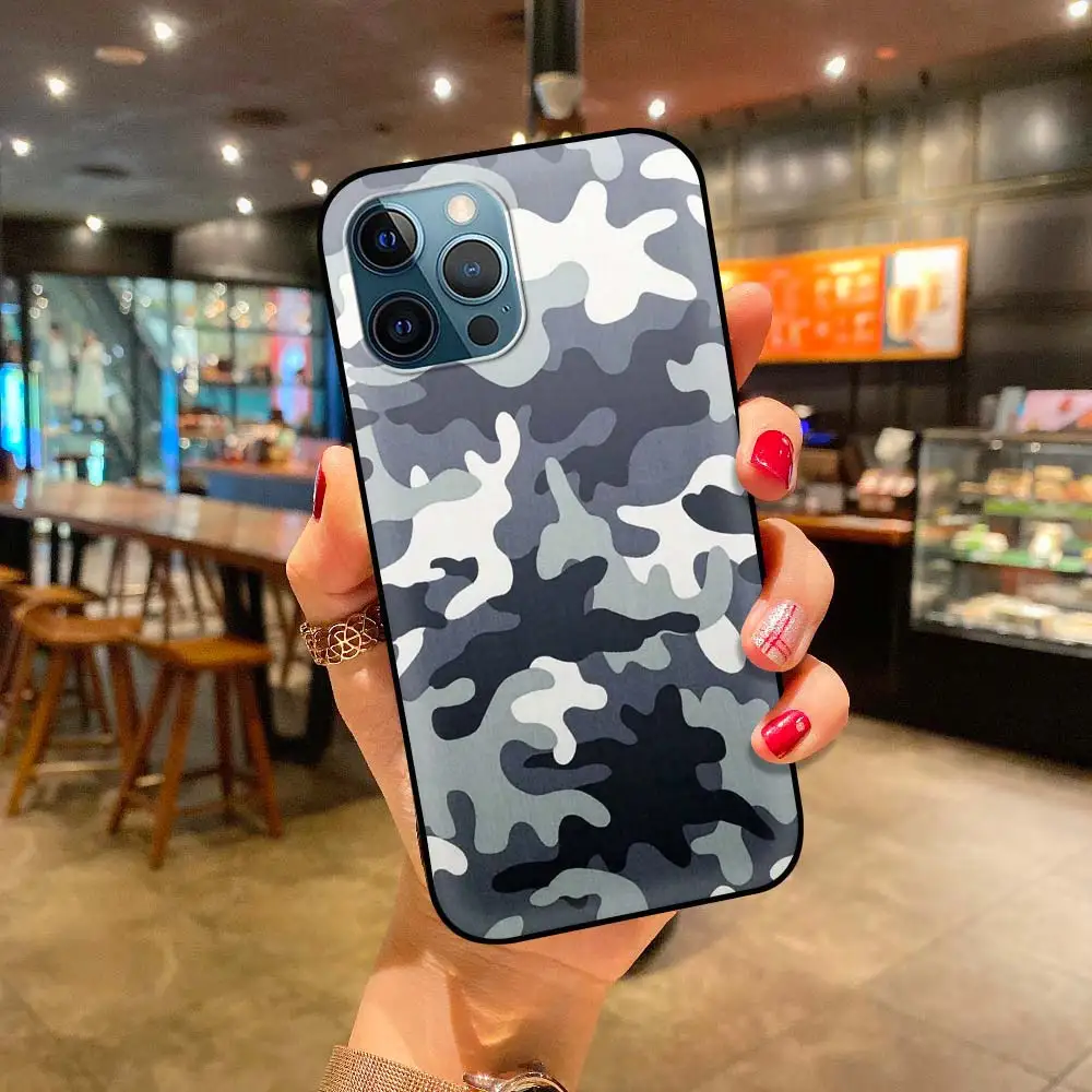 

Army Green Zebra Texture Case For Apple iPhone 12 11 Pro 7 XR X XS Max 8 6 6S Plus SE 2020 5 5S Coque Black Shell Phone Covers