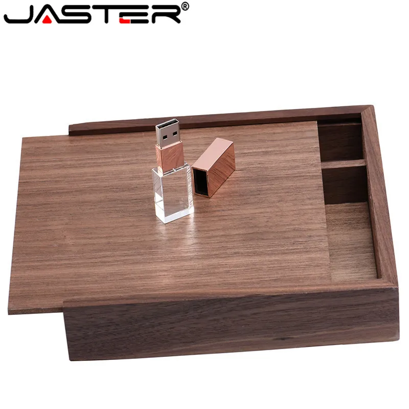 JASTER 1 шт. бесплатный логотип ореховый фотоальбом уникальный кристалл usb + коробка
