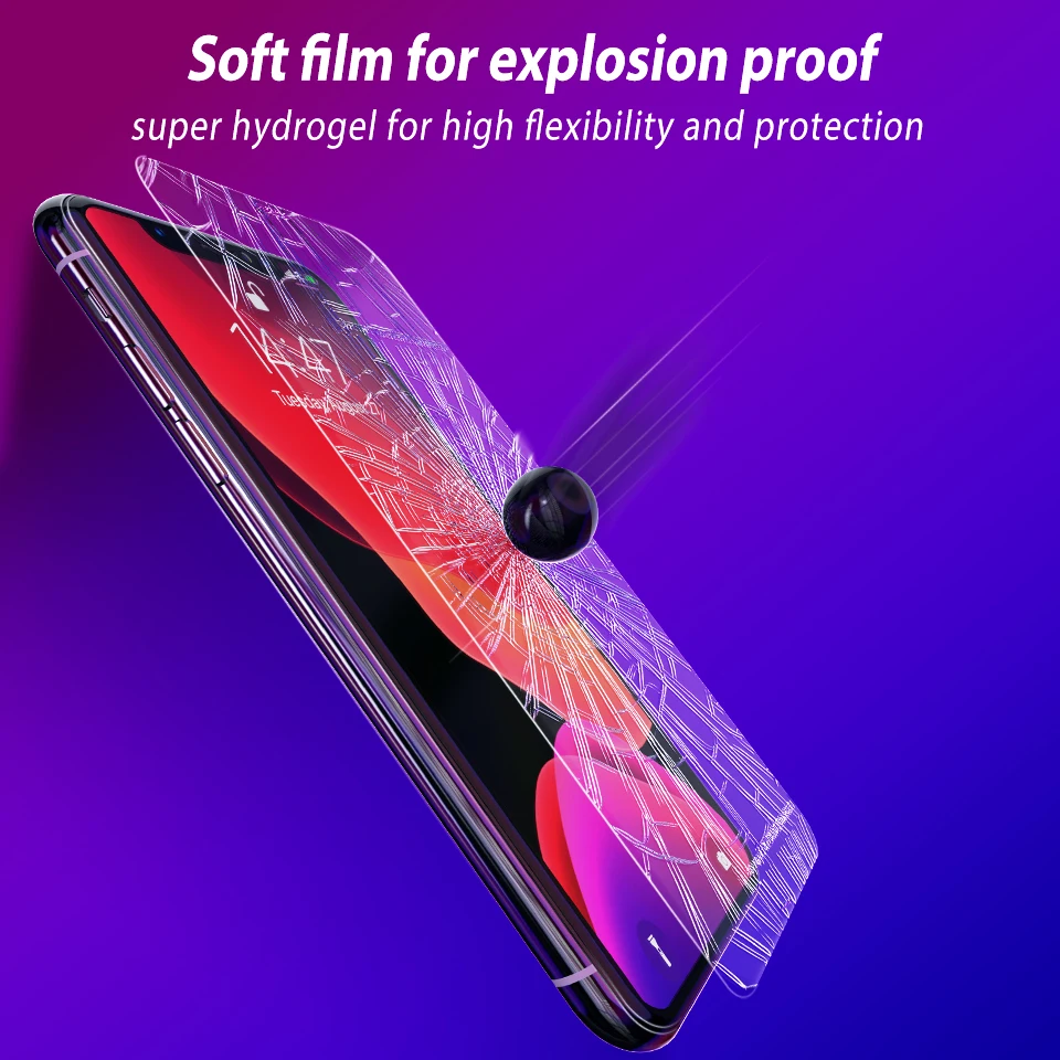 Защитная пленка для экрана iPhone 11 Pro Max мягкая Гидрогелевая телефона X Xr XS не стекло