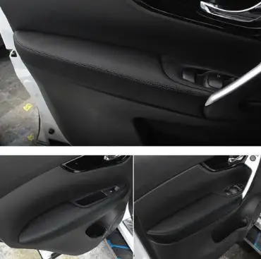 Для Nissan Qashqai 2016 2017 интерьера ПУ дверь подлокотник поверхности крышки отделкой