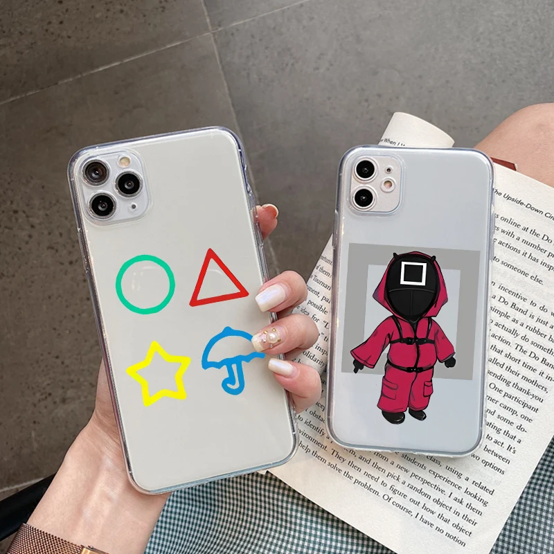 

Squid Game Triangle Square Circle villain 456 For iPhone 13 Pro 12 11 Pro Max 12mini SE20 6 7 8 Plus XR XS Max X Soft Phone Case