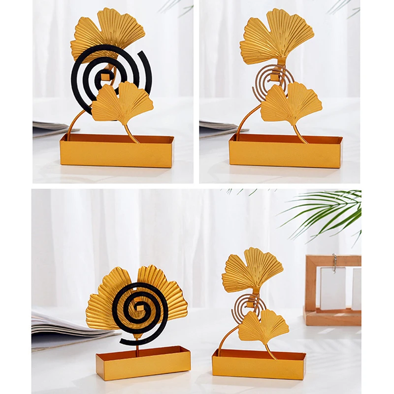 

Retro Ginkgo Leaf Insect Mosquito Coil Holder Innovative Home Incense Sandalwood Mosquito Repellent Coil Holder
