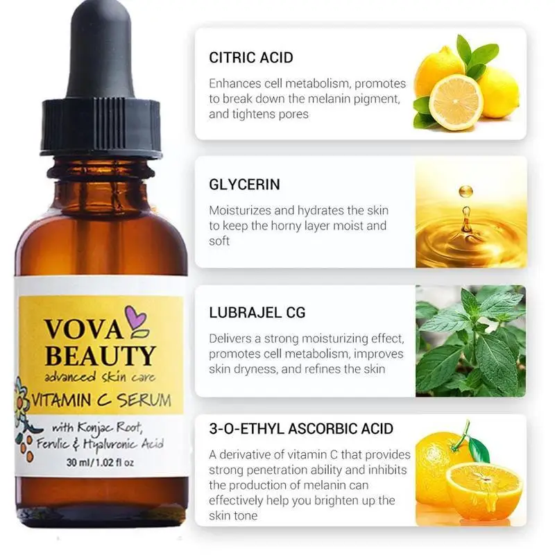 

30ml Vitamin C Serum Anti-aging Whitening VC Facial Essence Girls For Women Serum Facial Topical Oil K1H4