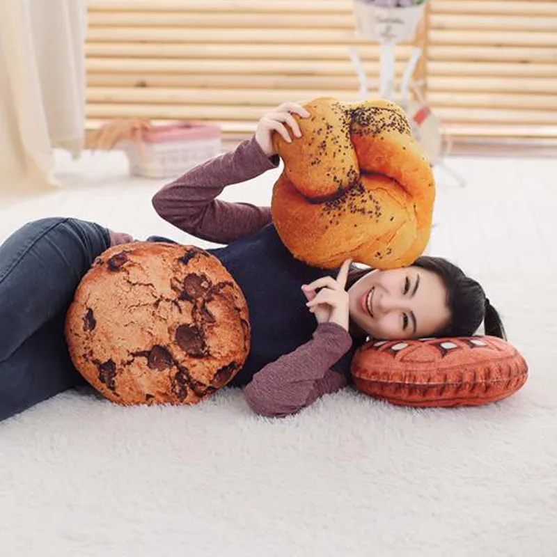 Имитация пиццы печенье гамбургер плюшевые игрушки диванная подушка мультяшный