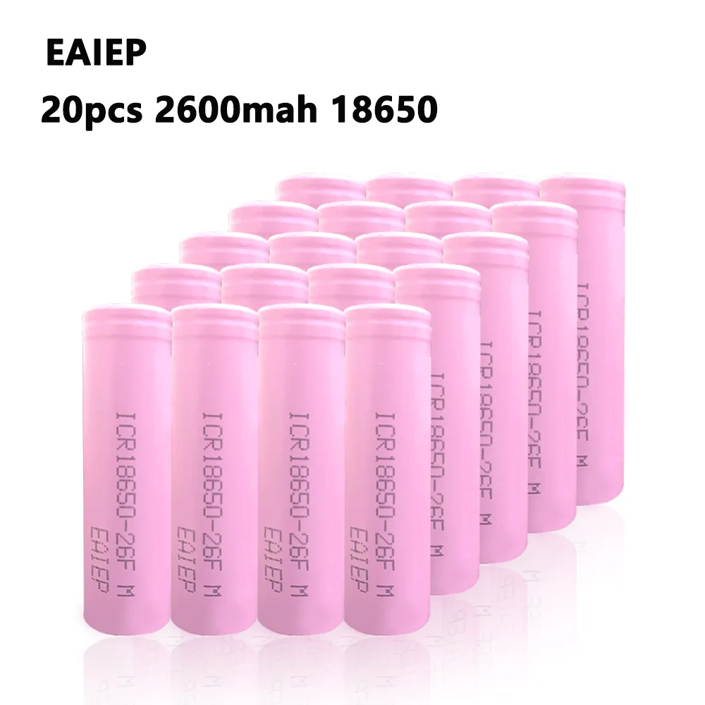 EAIEP 20 шт. 3 7 В 2600 мАч 18650 аккумуляторная батарея с низким саморазрядным литиево