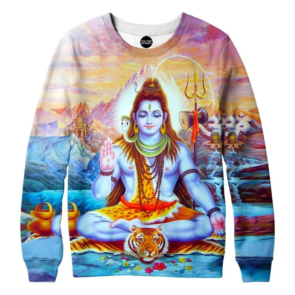 Толстовка с 3D-принтом THE GREAT SHIVA повседневный базовый пуловер в стиле хип-хоп