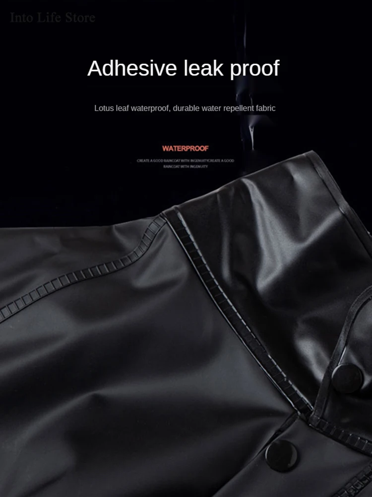 

Adult Waterproof Black Rain Coat Jacket for Men Raincoat Rain Pants Set Raincoat Men Motorcycle Electric Car Pvc Camping Gift