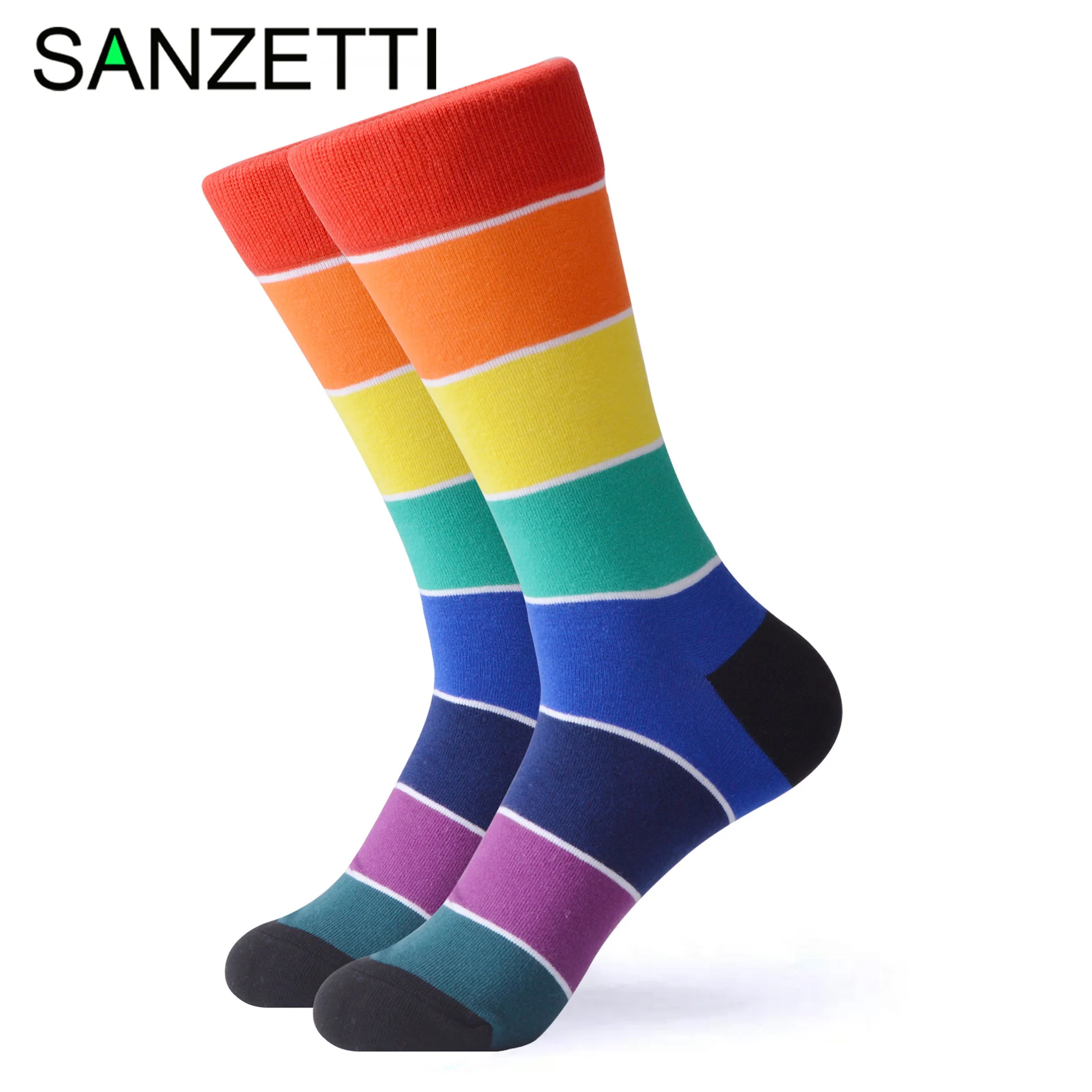 Женские яркие носки SANZETTI 1 пара ярких радужных носков из чесаного хлопка вечерние