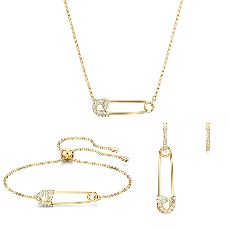 

Fashion Lady Jewelry So Cool Series Paper Clip Jewelry Set Lady Earring Necklace and Bracelet Fashion Jewelry