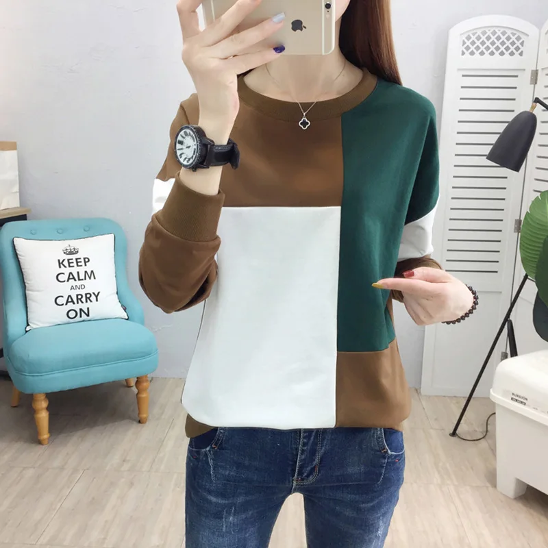 Женские свободные хлопковые футболки с длинным рукавом Повседневная футболка