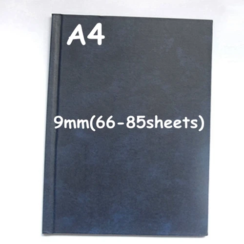 A4-9mm-Blue Обложка дневника PU обложка тетради термальная Крышка Переплета A4 A5 Размер 3-15 мм(переплет 11-145листов) 3 цвета опционально оптом - Цвет: A4-9mm-Blue