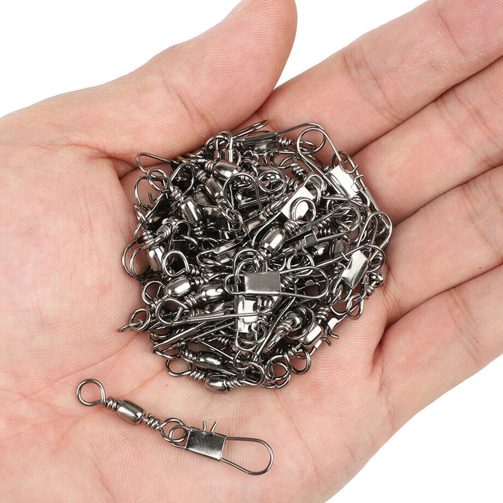 50/100 шт. Вертлюги Блокировка оснастка рыболовные снасти аксессуары для снастей