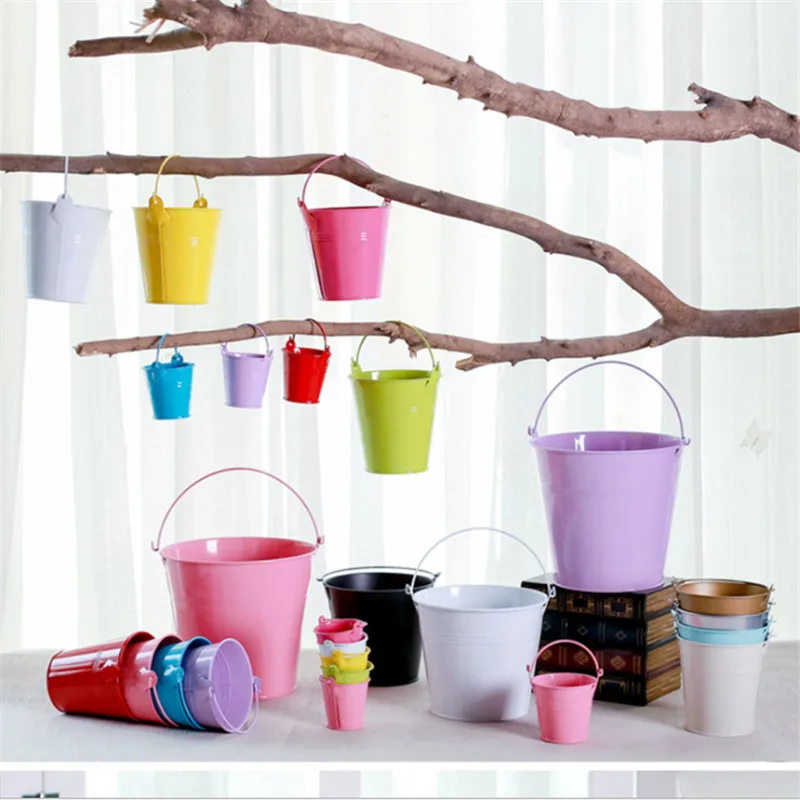 Металлическое ведро 3 размера Свадебная коробка для конфет цветочный горшок