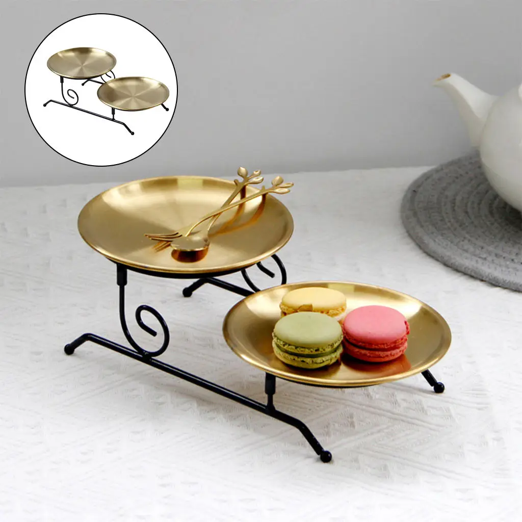 

Двухуровневый сервировочный поднос, Круглый съемный декоративный поднос в скандинавском стиле для туалетного столика, кабинета, кухни, тор...