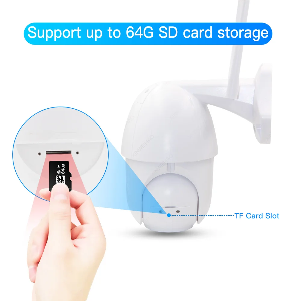 Беспроводная PTZ IP камера 1080P скоростная купольная видеонаблюдения s наружная