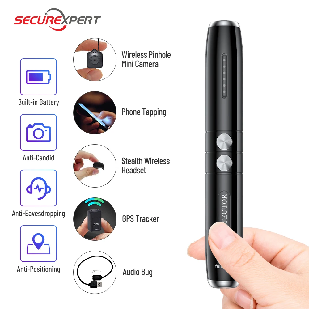 

T8 Pen detector Anti gadget Wiretapping bug Detector Bug Gadget Wireless RF Signal Audio GSM Anti GPS Car Tracking Wiretapping