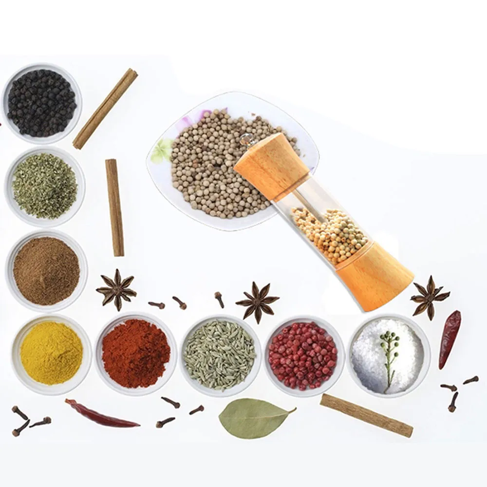2019 new Wooden Pepper Spice Salt Mill Shaker Grinder Manual Muller Kitchen Tool Grinding Accessories H5 | Дом и сад