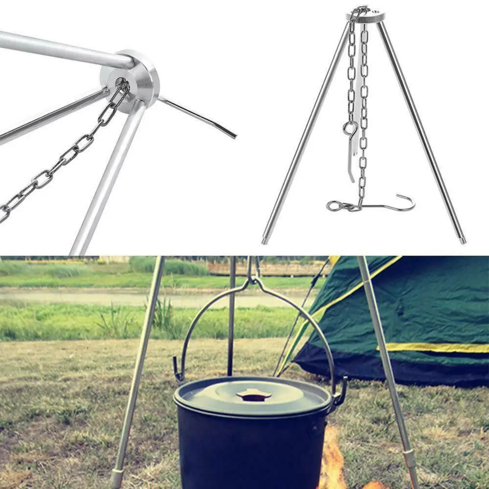 Camping Cooking Lantern Tripod Camp Fire Dutch Oven Pot Pan Holder | Спорт и развлечения